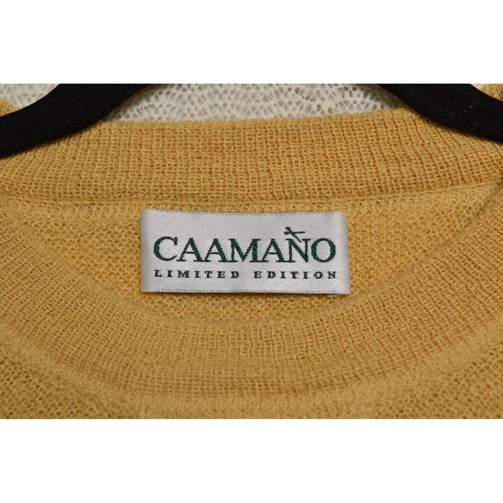 CAAMANO Limited Edition‎ Alpaca Sweater Mens Large Yellow Crewneck Pullover